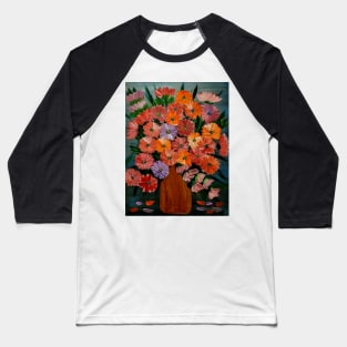 beautiful abstract flowers in a gold vase Baseball T-Shirt